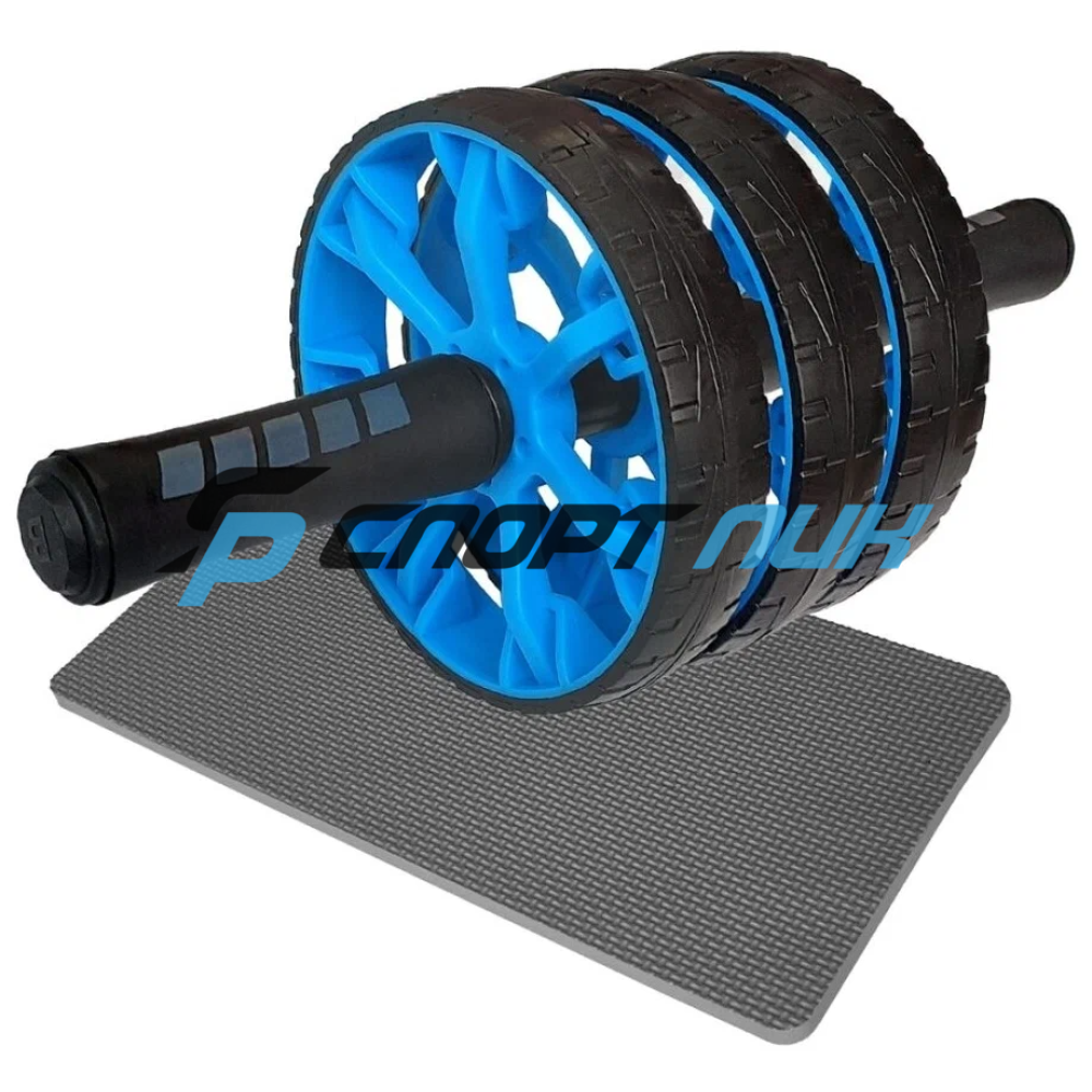 Домашний тренажер гимнастический трехколесный, ручки TPR(Синий)