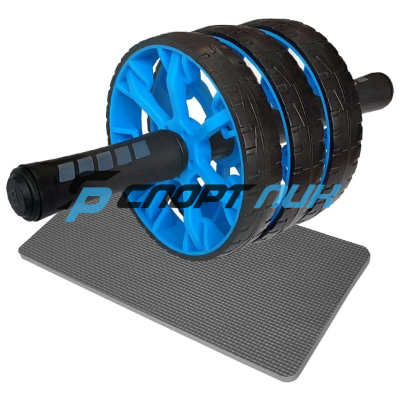 Домашний тренажер гимнастический трехколесный, ручки TPR(Синий)