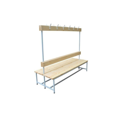 Скамья для раздевалок с вешалкой двусторонняя 1.5 м